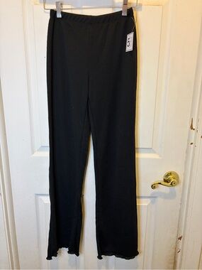 Black Wide Leg Women's Pants - Stretch Knit